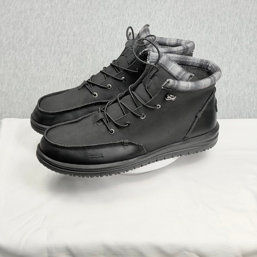 Hey Dude Bradley Classic Black Mens‎ Boots Size 15 Water Resistant 42067-001